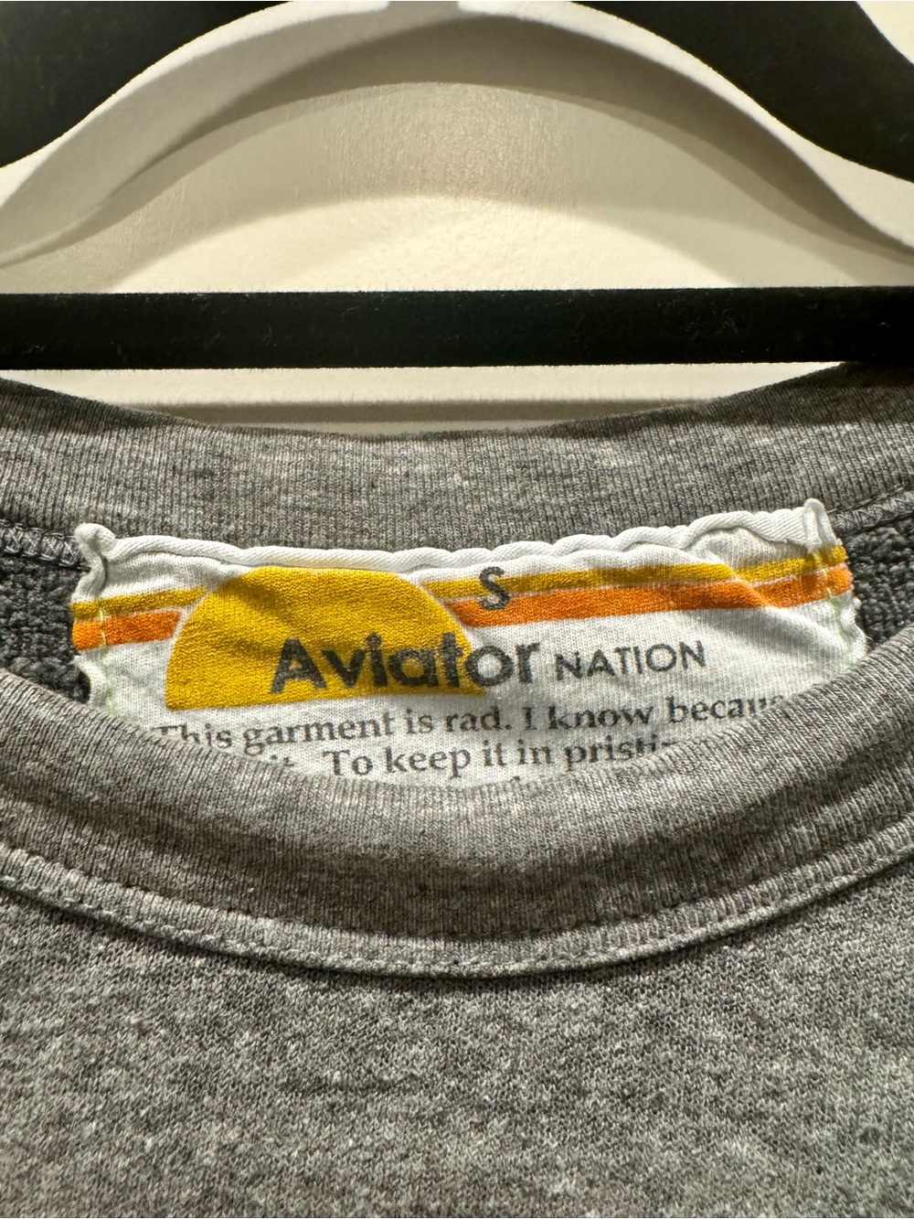 Aviator Nation 5 Stripe Grey Crewneck Sweatshirt - Picture 3 of 3